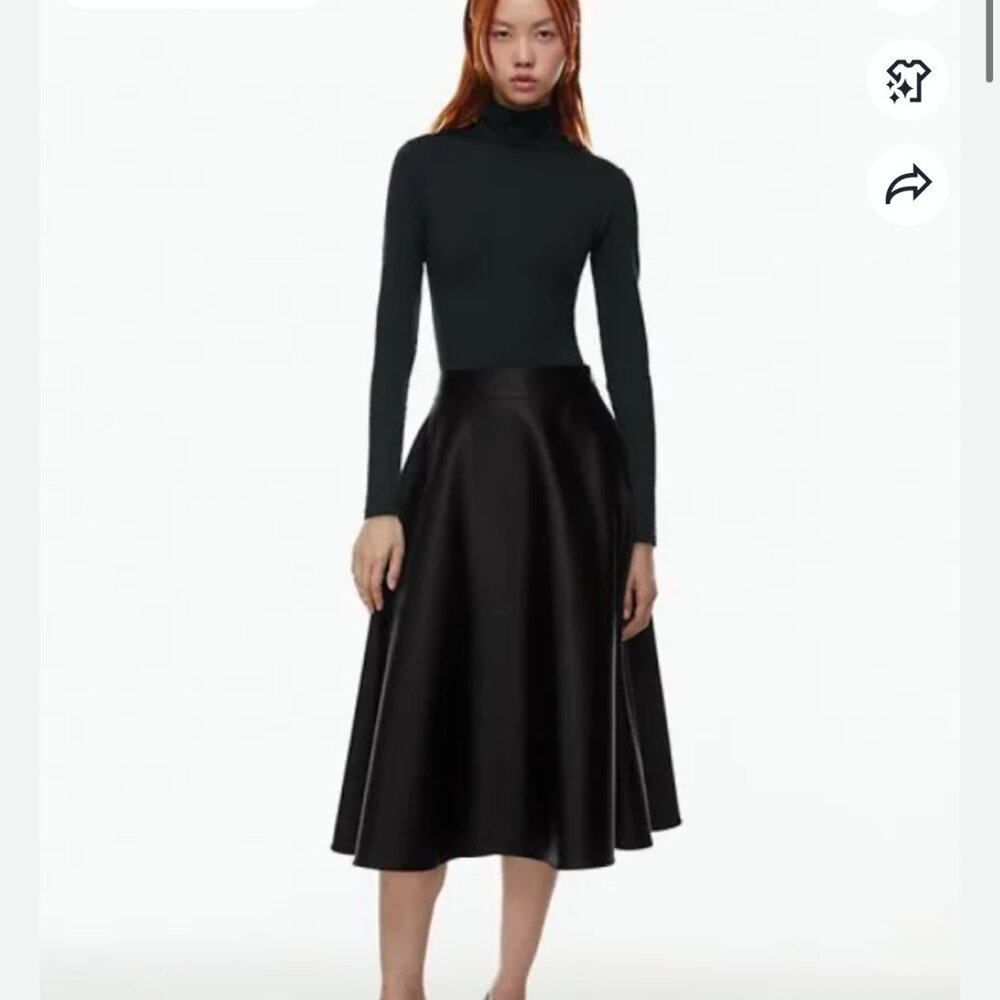 Aritzia Babaton Black Satin Maxi Skirt